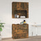 vidaXL - Wandkast - 80x33x80 - cm - bewerkt - hout - gerookt - eikenkleurig