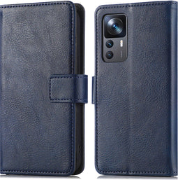 iMoshion Hoesje Geschikt voor Xiaomi 12T Pro / 12T Hoesje - iMoshion Luxe Bookcase - Donkerblauw