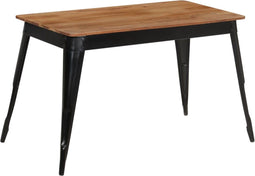 vidaXL - Eettafel - 120x60x76 - cm - massief - acaciahout - en - staal