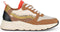 PS Poelman Carocel - Lage Sneakers - Imitatie Suède met Beige Profielzool - Cognac Bruin Goud - Maat 42