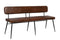 Interlagos - Eetkamerbank met rugleuning - Leren zitting retro stijl - Cognac 160x58x77 cms