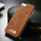 CaseMe - Billfold Hoesje voor iPhone SE & 5s & 5 - Lederen met 13 Kaartsleuven & Afneembare Magnetische PC - Bruin
