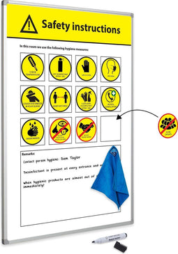 Veiligheidsbord 60x90 cm inclusief accessoires (Engelstalig)