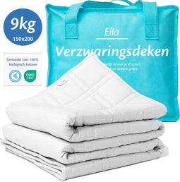 Ella Verzwaringsdeken - 9 kg - OEKO-TEX Katoen - 150 x 200 cm - Wit