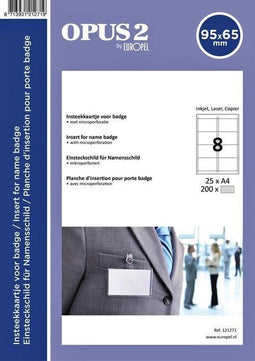 Badge insteekkaartjes OPUS 2 95x65mm 180