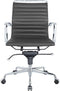 Feel Home - Lage design bureaustoel - Echt leer - Donkergrijs