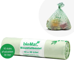 BioMat Composteerbare vuilniszakken - 30 liter - Gecertificeerd kwaliteit - Duurzaam en scheurvast - Hygiënisch afvalinzameling