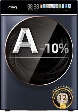 CHiQ CW106581AX - Wasmachine - 10 KG - 13.5 Inch Led-touchscreen - A-10% - Stoomwassen & Quick Wash - Space Pro