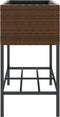 vidaXL - Plantenbak - met - schap - poly - rattan - bruin