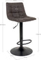 House Nordic Middelfart - Barkruk - Stoer design - Lichtbruin microleder - Donker grijs (Set van 2)