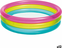 Opblaasbaar Kinderzwembad Intex Ringen Regenboog 86 x 25 x 86 cm 63 L (12 Stuks)