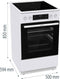 Gorenje GECS5C60WPA - Vrijstaand fornuis - Keramische kookplaat 4 zones - Wit