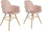 Zuiver Albert Kuip Eetkamerstoelen met armleuning Roze - Set van 2