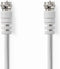 Nedis F-Male - Satelliet- en Antennekabel - Vernikkeld - Dubbel Afgeschermd - 3.00 m - Wit
