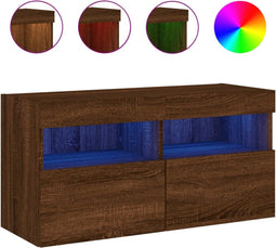 vidaXL - Tv-wandmeubel - met - LED-verlichting - 80x30x40 - cm - bruin - eikenkleur