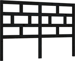 vidaXL - Hoofdbord - 126x4x100 cm - massief grenenhout - zwart