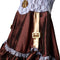 Dressforfun Steampunk Lady - Verkleedkostuum - Satijnen jurk met franjes en gespen - Maat S