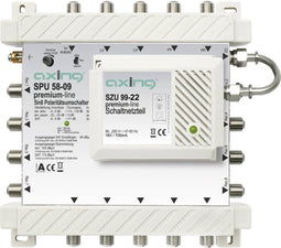 Satelliet multiswitch Axing SPU 58-09 Ingangen (satelliet): 5 (4 satelliet / 1 terrestrisch) Aantal gebruikers: 8 Stand