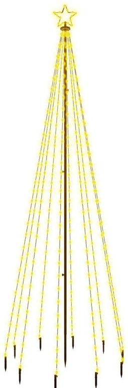 vidaXL - Kerstboom - met - grondpin - 310 - LED's - warmwit - 300 - cm