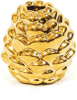 Housevitamin - Dennenappel kandelaar - Goud - Porselein - 9x8.5cm