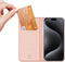Dux Ducis - Geschikt voor iPhone 15 Pro - Slim bookcase hoesje - Rose Goud