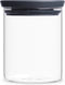 Brabantia Opbergpotten - Stapelbaar Glas - 4-delig - Donkergrijs