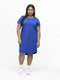 ONLY CARMAKOMA CARKAYLEE - Dames Jurk - Katoen met korte mouwen - Strong Blue - M-46/48