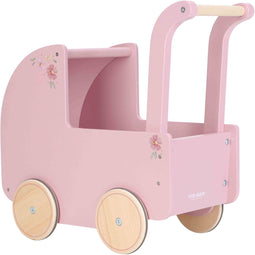 Little Dutch - Houten Poppenwagen - Soft Flowers - Roze