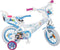 Disney Frozen Meisjesfiets - Kinderfiets voor Meisjes - 12 Inch 21 cm - Knijprem - Wit/Blauw