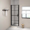 vidaXL - Douchedeur - 91x195 - cm - gehard - glas - zwart