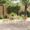 vidaXL - Stapelbare - Tuinstoelen - 4 - stukken - Massief - Teakhout - en - RVS