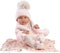 Llorens full body babypop meisje Tina met kleding en speen 43 cm