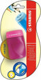 STABILO EASYsharpener - Ergonomische 3 in 1 Puntenslijper - Linkshandig - Roze - Geschikt Voor Alle Potloden
