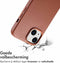 Accezz MagSafe Leather Backcover - iPhone 15 - Echt leer met verhoogde randen - Bruin
