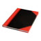 Notitieboek zwart/rood A5 lijn 70gr 96vel | 6 stuks