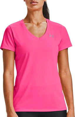 Under Armour Tech SSV - Dames Sportshirt - Sneldrogend - Cerise (M)