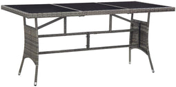 vidaXL - Tuintafel - 170x80x74 - cm - poly - rattan - grijs