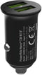 Green Cell PowerRide Nano - Auto Oplader 36W - 2x USB type-A - Ultra Charge - Zwart