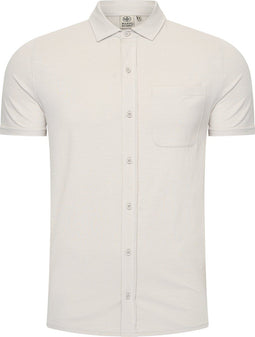 Mario Russo Korte Mouwen Overhemd - Overhemd heren - Polo Shirt Heren - t shirt heren - XL - Steen Grijs