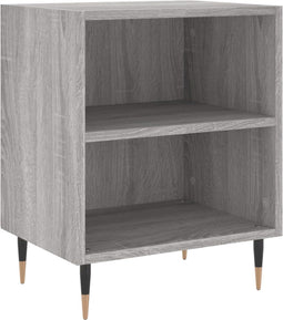 vidaXL - Nachtkastje - 40x30x50 - cm - bewerkt - hout - grijs - sonoma - eikenkleurig