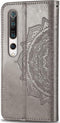 Hoesje Met Pasjeshouder Geschikt voor Xiaomi Mi 10 Pro / Mi 10 - Mandala Bookcase - Grijs