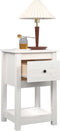 vidaXL - Nachtkastje - 40x35x61,5 - cm - massief - grenenhout - wit
