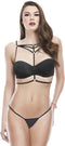White collection - Bh met bandjes in harnasstijl Baci - Zwart