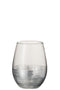 J-Line drinkglas Raster - glas - zilver/transparant - 4 stuks