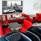 Bel Air Dinerbank Quarter Circle Booth HW-120-120 Rood