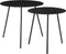 Mica Decorations Pontus Bijzettafel - Set van 2 - H45 x Ø55 cm - Metaal - Zwart (2 stuks)