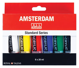 Amsterdam Standard Series acrylverf algemene selectie set | 6 × 20 ml