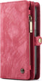 Caseme - vintage 2 in 1 portemonnee hoes - Geschikt voor iPhone SE (2022 / 2020) / 8 / 7 / 6(s) - Rood