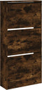 Schoenenkast 60x21x125,5 cm bewerkt hout gerookt eikenkleurig