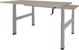 Dextro zit/sta hoogte slinger verstelbare Duo werkplek 2 x 180 x 80 cm, frame wit RAL 9010 blad 25 mm. melamine Schaduwzwart